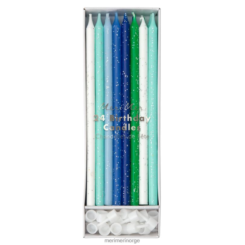MERI MERI blå og grønne glitterlys (x 24) 04TF4290 temaer og anledninger