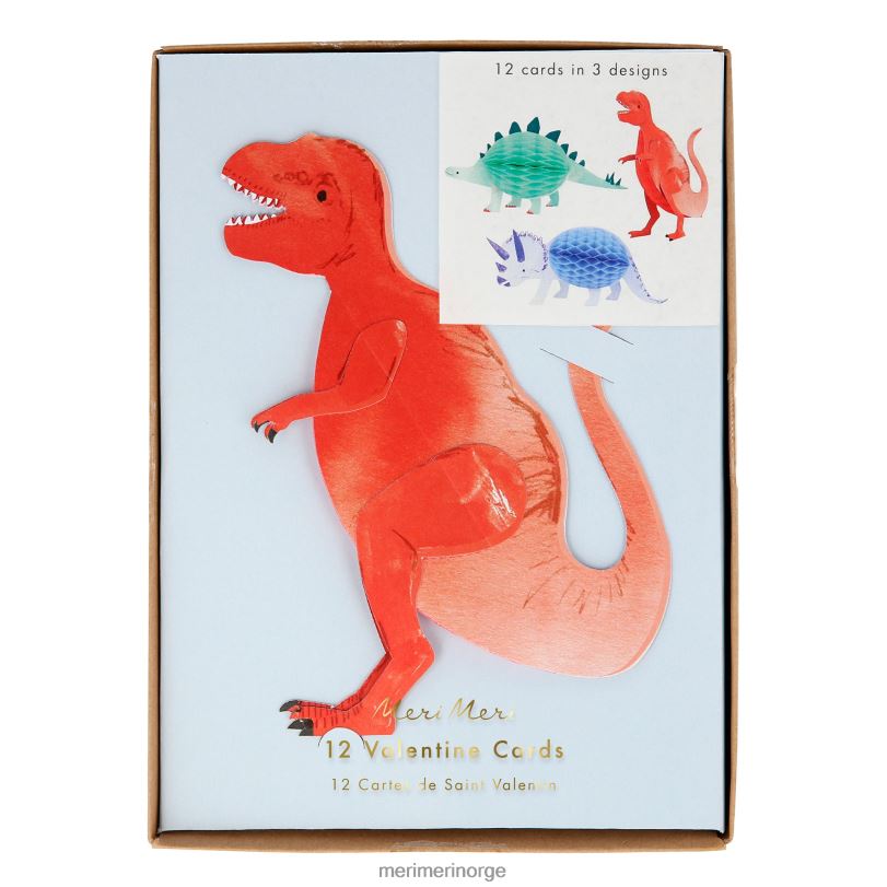 MERI MERI dinosaur valentinskort (x 12) 04TF4294 temaer og anledninger