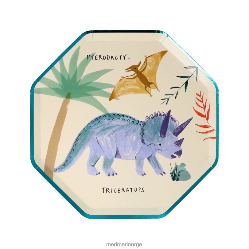 MERI MERI dinosaurriket sideplater (x 8) 04TF4270 temaer og anledninger