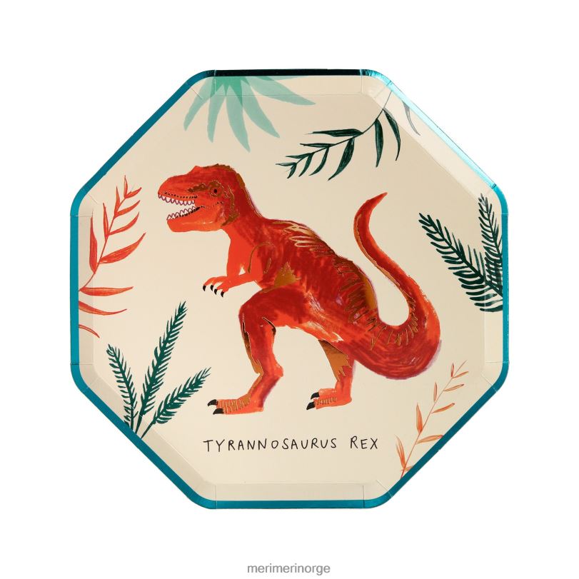 MERI MERI dinosaurriket sideplater (x 8) 04TF4270 temaer og anledninger