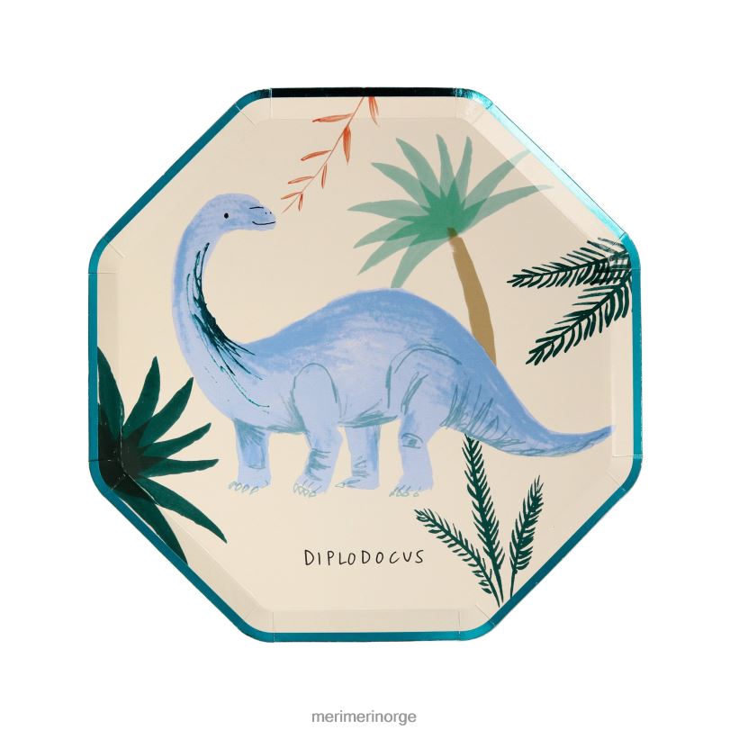 MERI MERI dinosaurriket sideplater (x 8) 04TF4270 temaer og anledninger