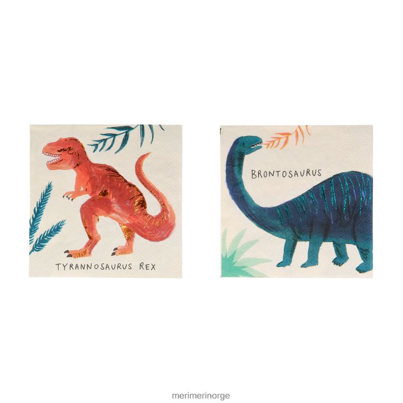 MERI MERI dinosaurriket små servietter (x 16) 04TF4275 temaer og anledninger