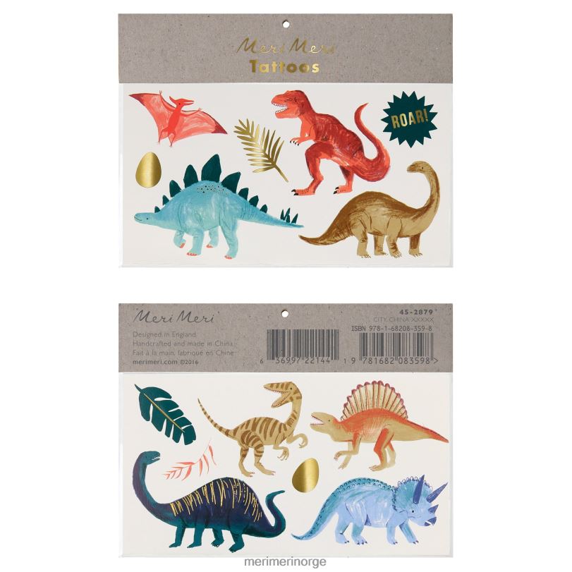 MERI MERI dinosaurriket store tatoveringer (x 2) 04TF4285 temaer og anledninger