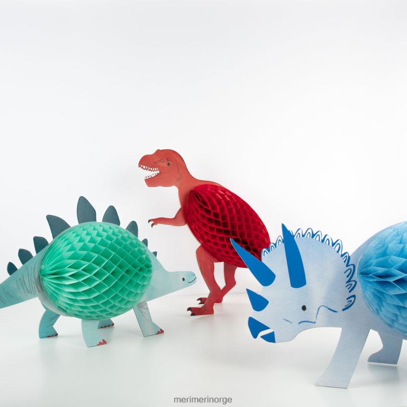 MERI MERI honeycomb dinosaur dekorasjoner (x 3) 04TF4266 temaer og anledninger