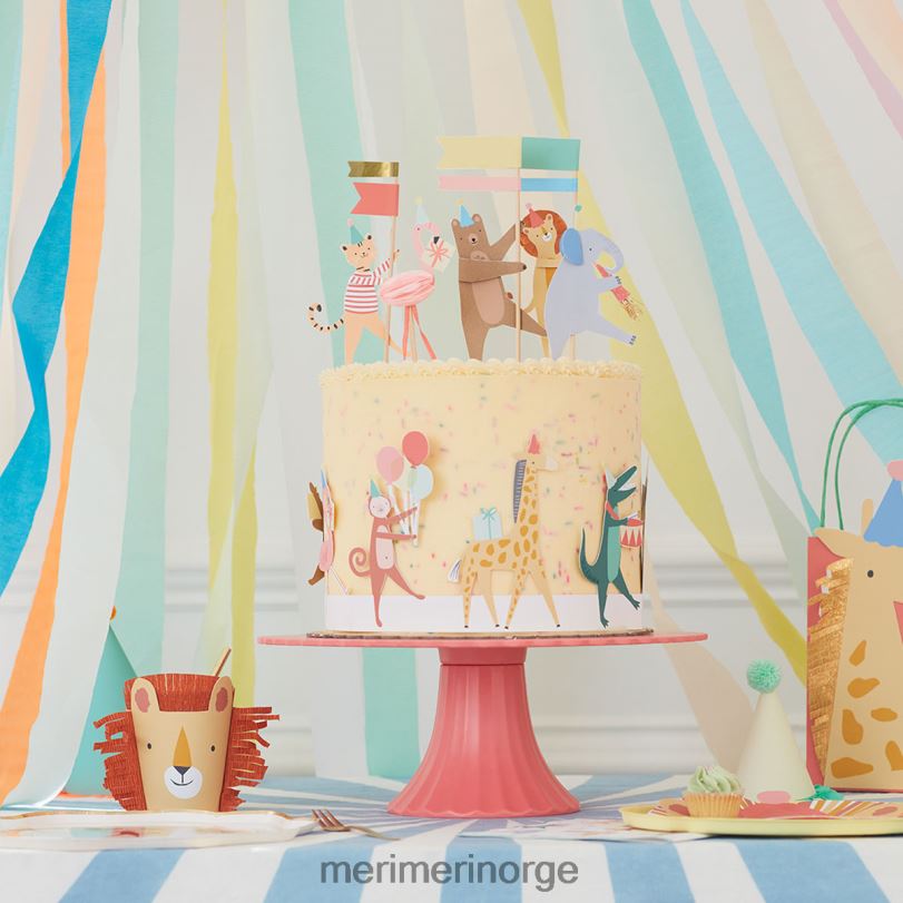 MERI MERI animal parade cake wrap & toppers (x 6) 04TF4154 temaer og anledninger