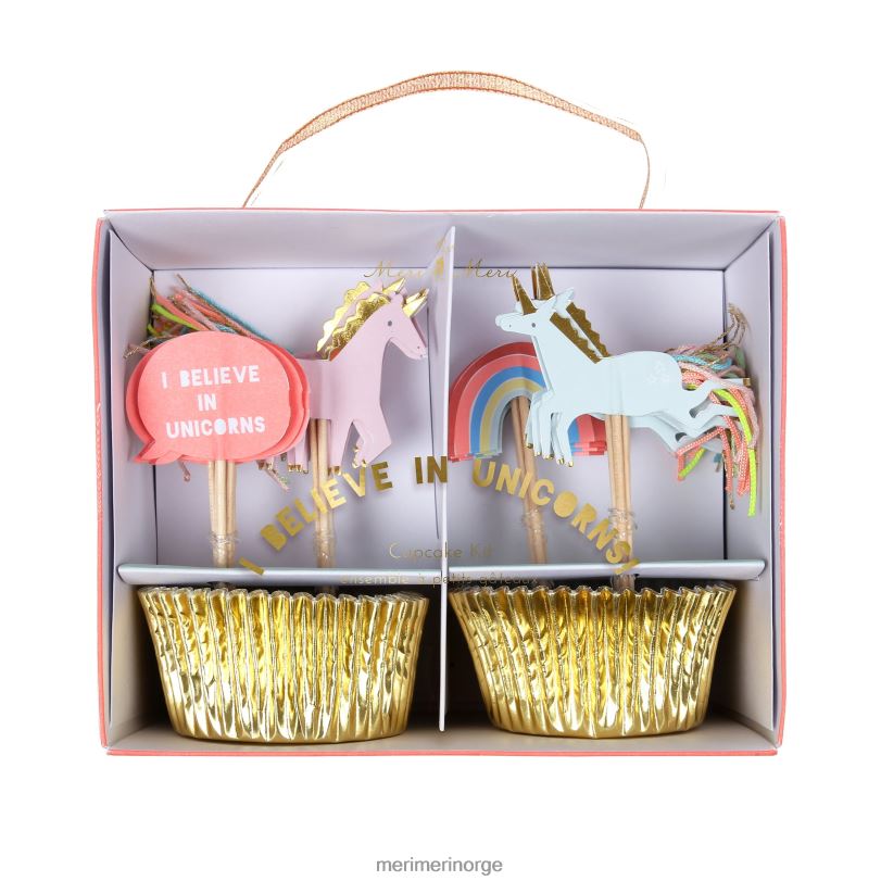 MERI MERI jeg tror på enhjørninger cupcake kit (x 24 toppers) 04TF4855 temaer og anledninger