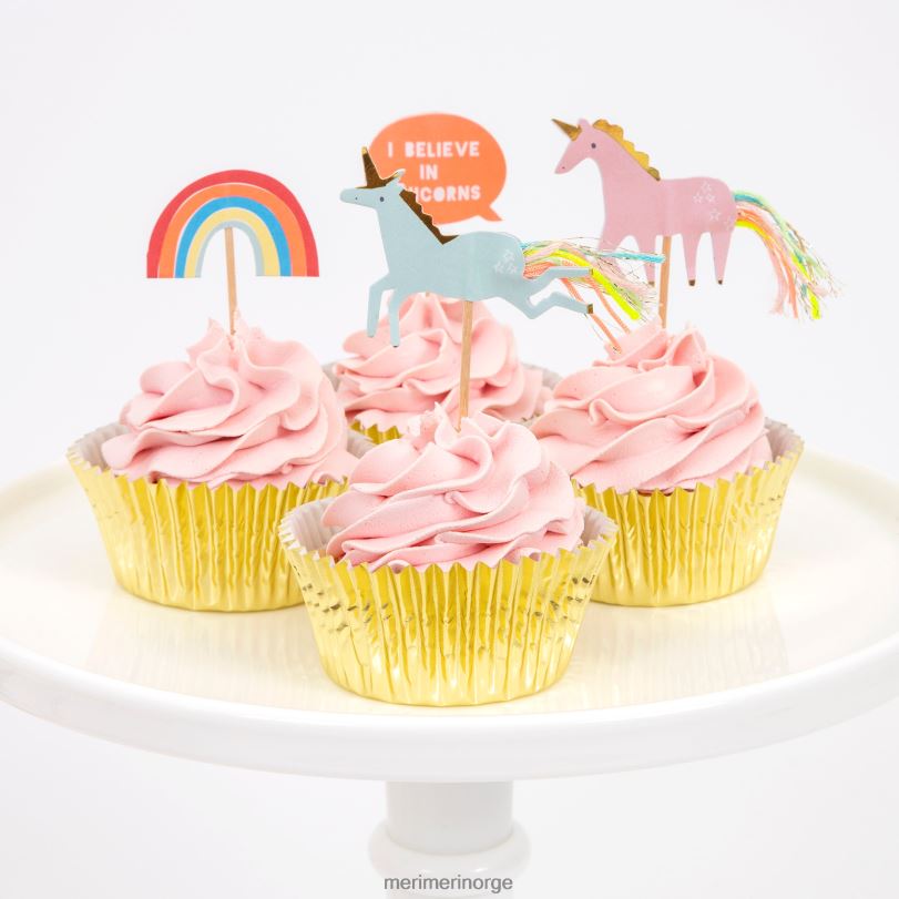 MERI MERI jeg tror på enhjørninger cupcake kit (x 24 toppers) 04TF4855 temaer og anledninger