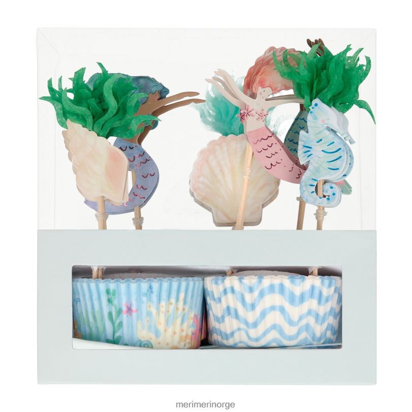 MERI MERI havfrue cupcake-sett (x 24 toppers) 04TF4529 temaer og anledninger