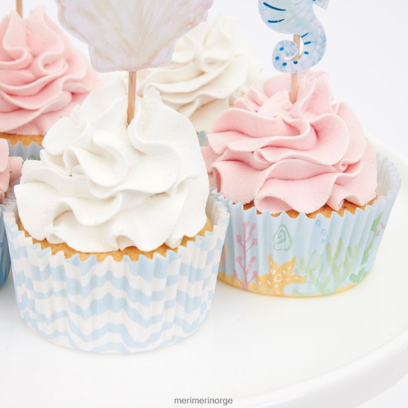 MERI MERI havfrue cupcake-sett (x 24 toppers) 04TF4529 temaer og anledninger