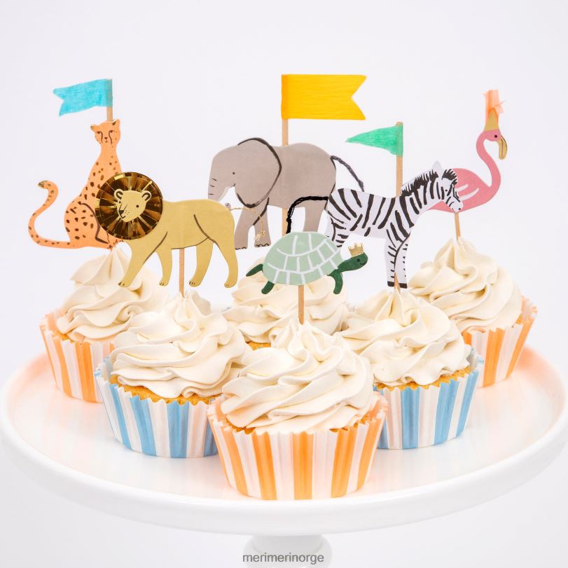 MERI MERI safari animals cupcake-sett (x 24 toppers) 04TF4735 temaer og anledninger