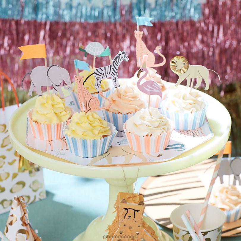 MERI MERI safari animals cupcake-sett (x 24 toppers) 04TF4735 temaer og anledninger