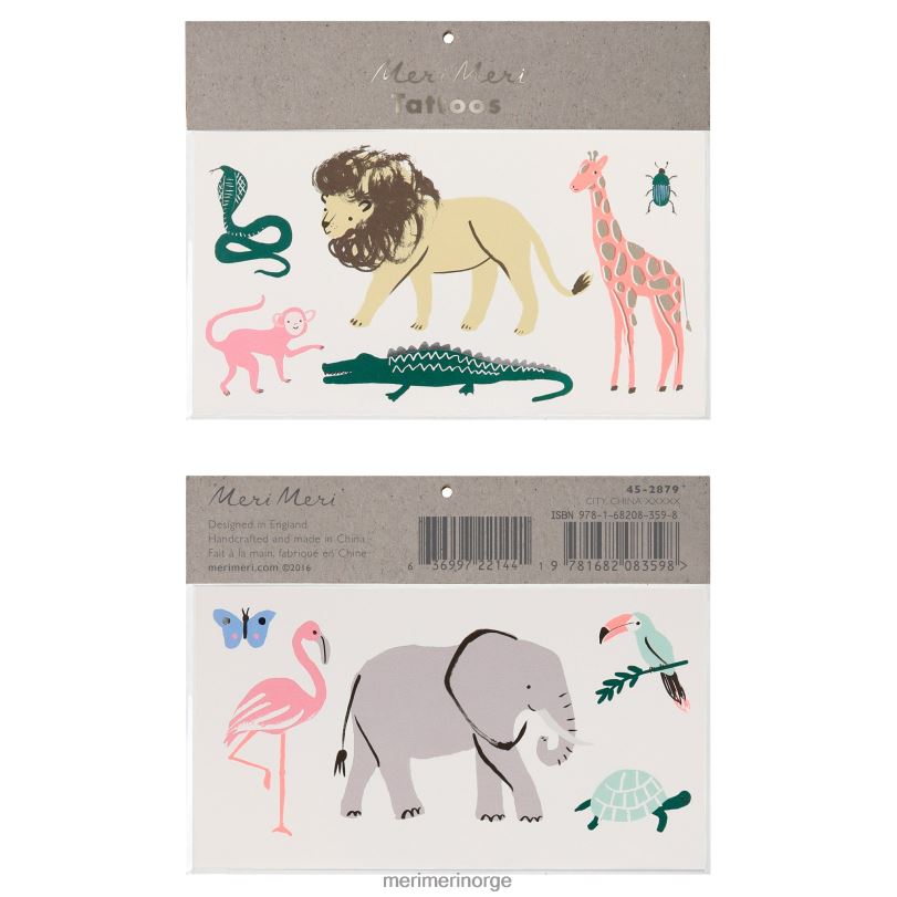 MERI MERI safari trek store tatoveringer (x 2) 04TF4757 temaer og anledninger
