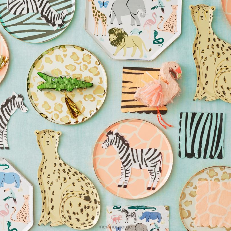 MERI MERI store servietter med safari-dyrtrykk (x 16) 04TF4747 temaer og anledninger