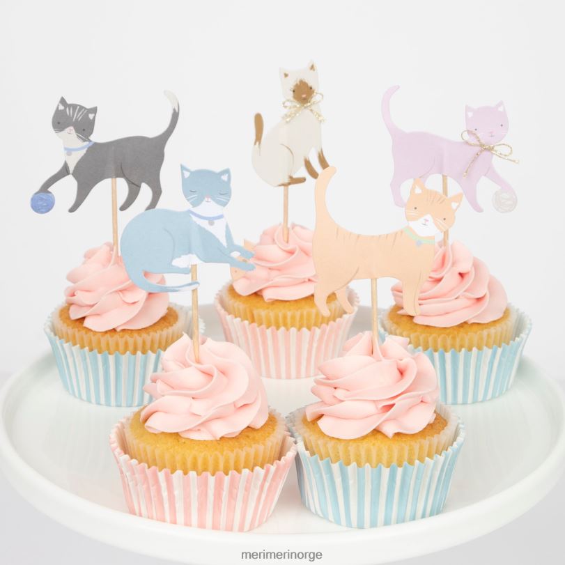 MERI MERI cupcakesett for søte kattunger (x 24 toppers) 04TF4657 temaer og anledninger